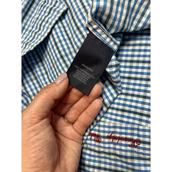 Robert‎ Graham The Freshly Laundered Shirt Mens Medium Blue Surfboard Embroidery - Picture 5 of 9